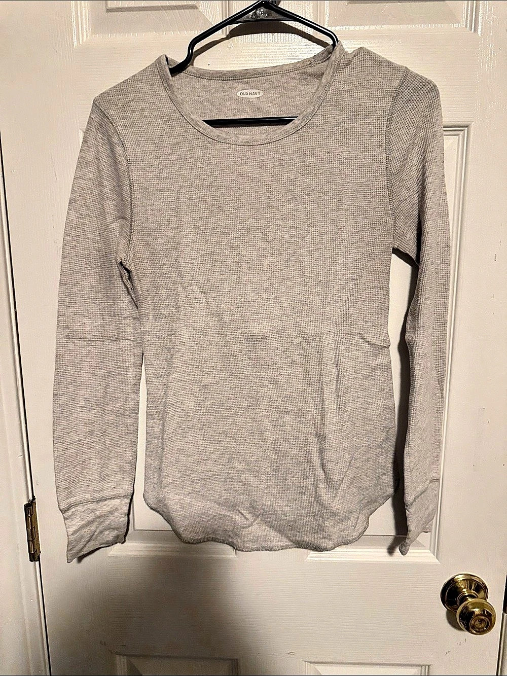 Old Navy Thermal-Knit Long-Sleeve Tee Gray Medium